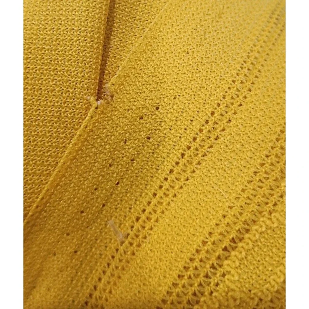 Vintage Lace Tablecloth Rectangle XL, Retro Modern Yellow Machine Lace 100